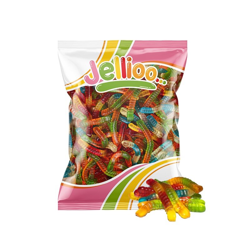 Jellio gummywormen met fruitsmaak 1 kg