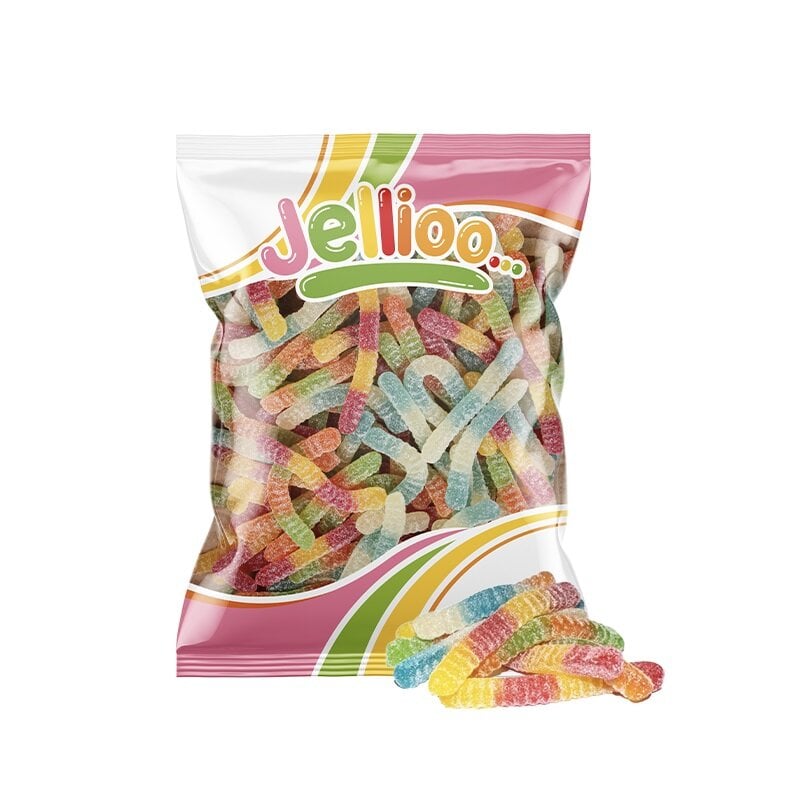 Jellio Zure fruitige gummywormen 1 kg