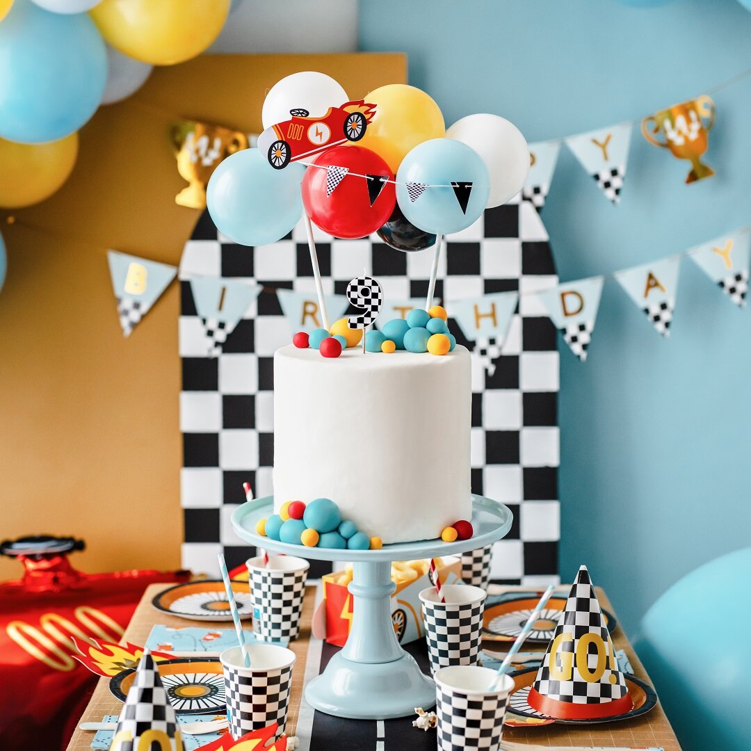 Cake Topper Ballonset Racer Car