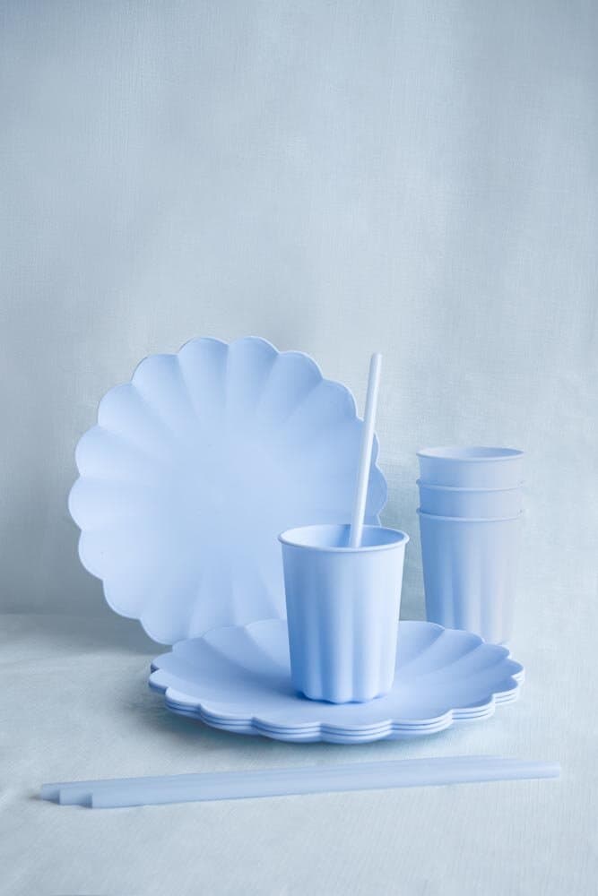Plastic Bekers, Pastelblauw 220 ml 4 stuks