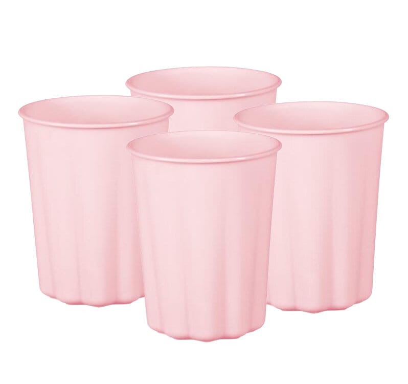 Plastic Bekers, Pastelroze 220 ml 4 stuks