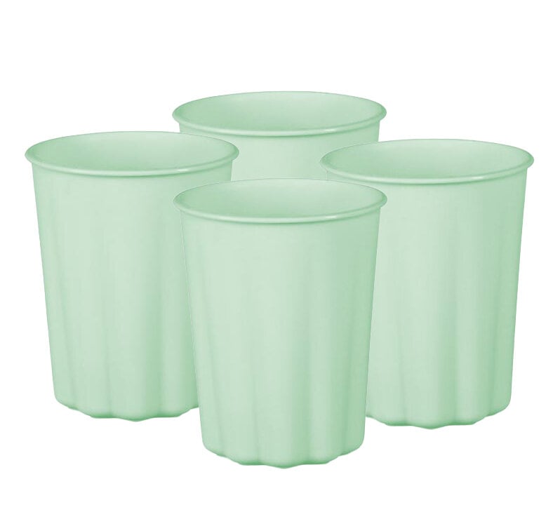 Plastic Bekers, Pastelgroen 220 ml 4 stuks