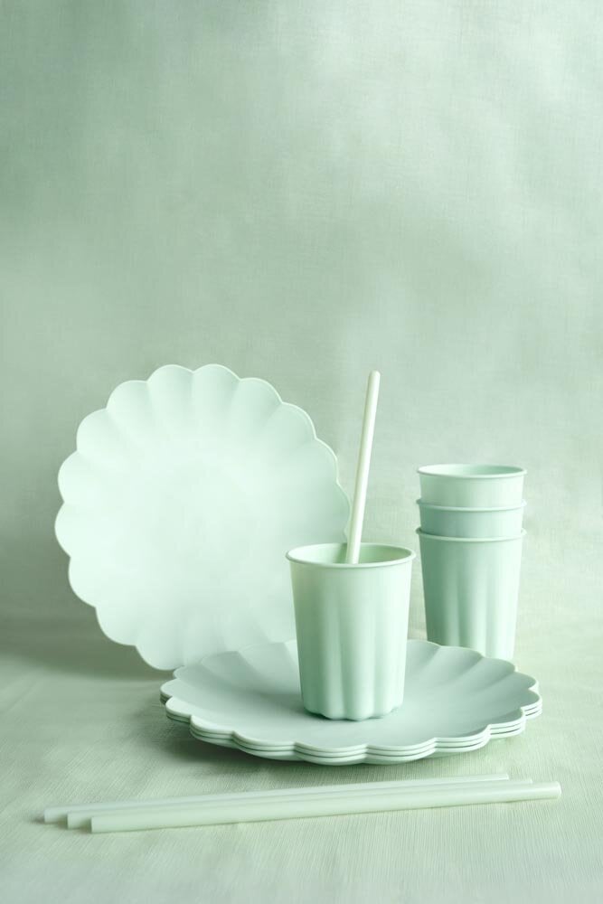 Plastic Bekers, Pastelgroen 220 ml 4 stuks
