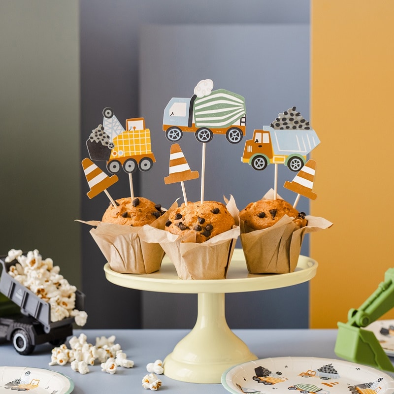 Bouwplaats - Cake Toppers 6 stuks