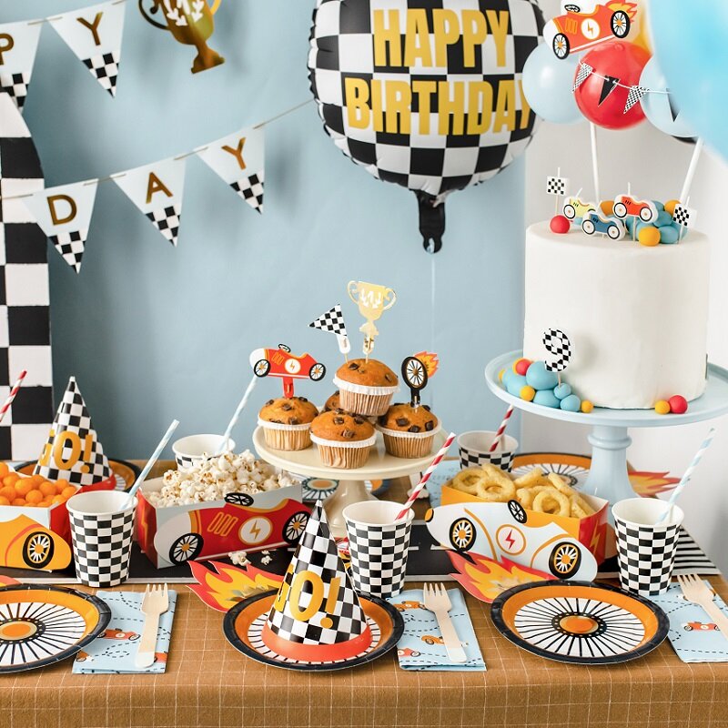 Racer Car - Caketoppers 4 stuks