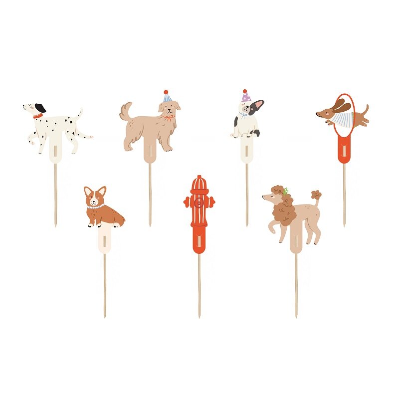 Caketoppers - schattige honden 7-pack