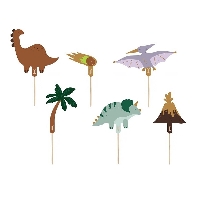 Caketoppers - Dinosaurus 6 stuks