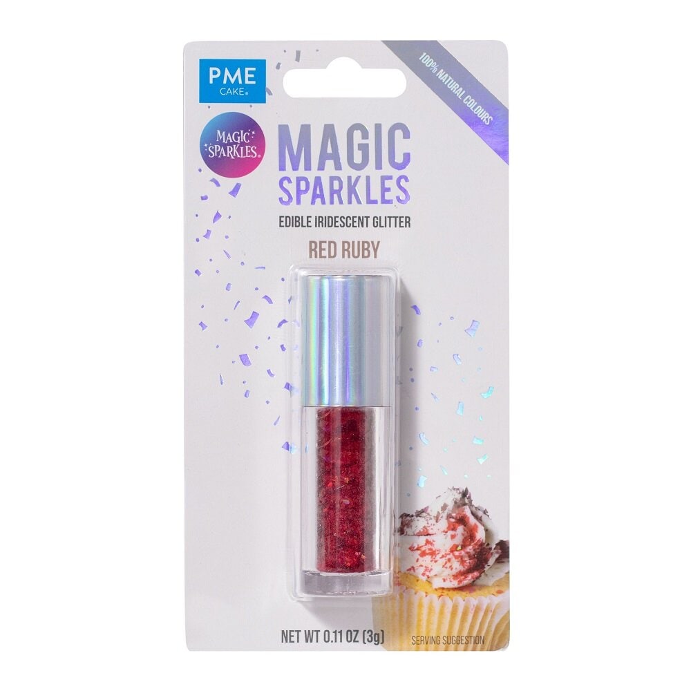 PME Eetbare Glittervlokken, rood