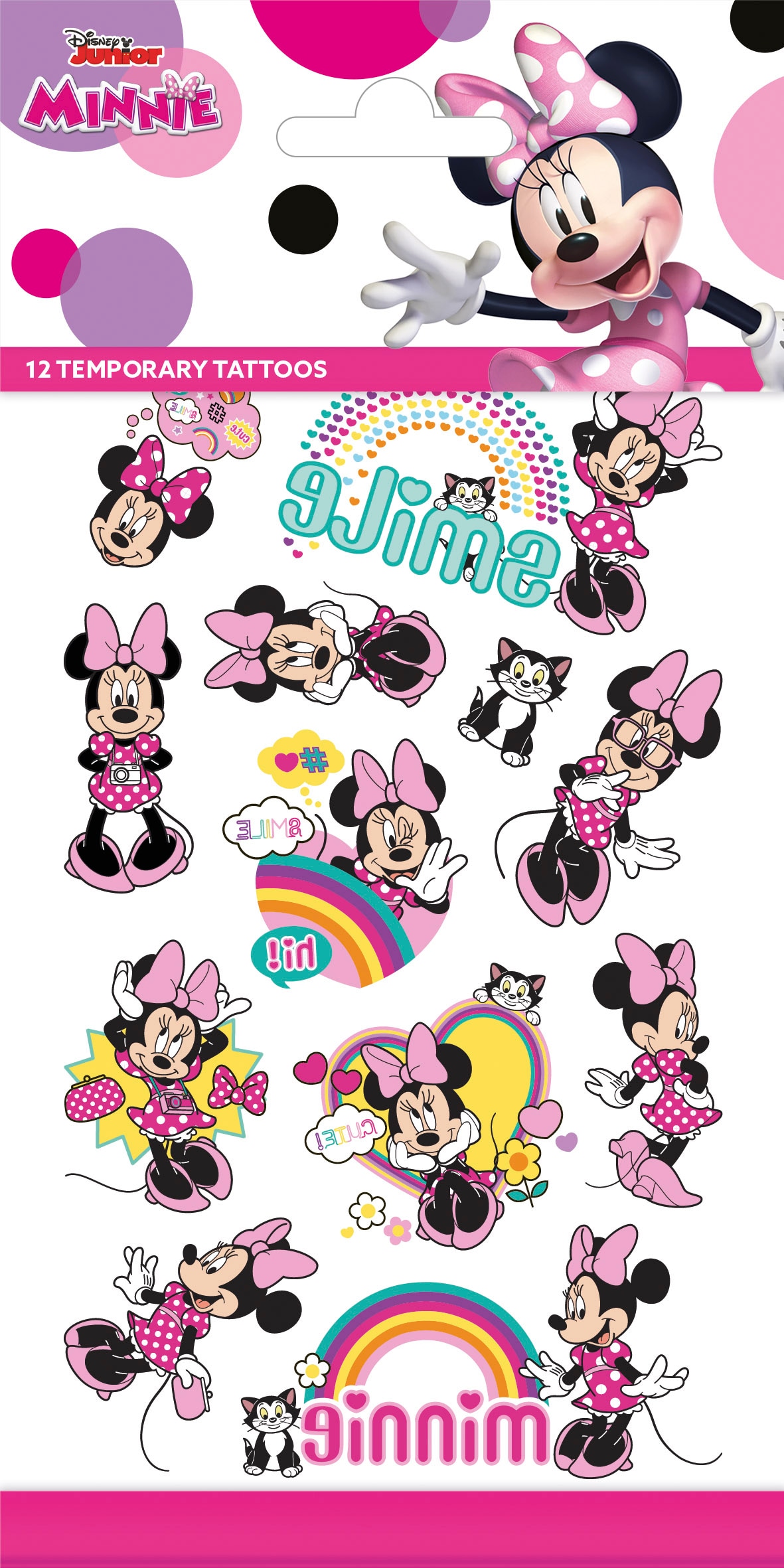 Neptattoos voor kinderen - Minnie Mouse 12 stuks