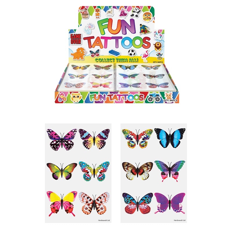 Neptattoos voor kinderen - Vlindermotieven 6 stuks