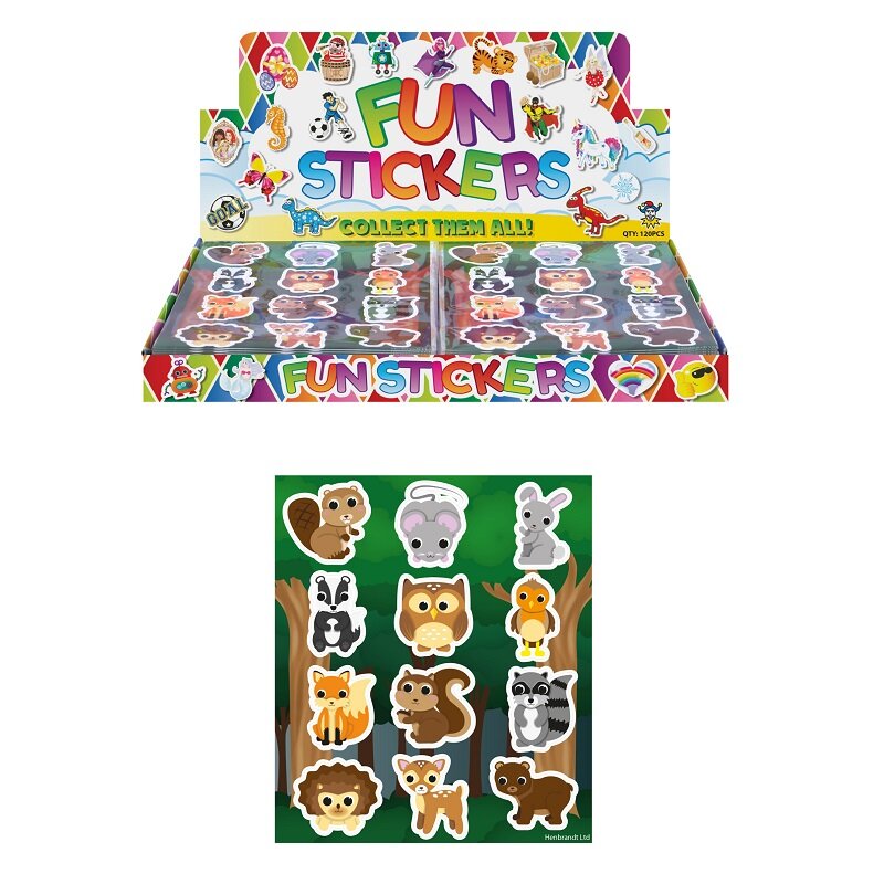 Bosdieren Stickers 12-pack
