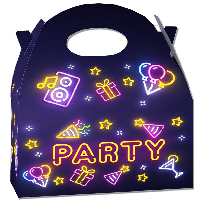 Neon Disco Feestbox 20 x 16 cm