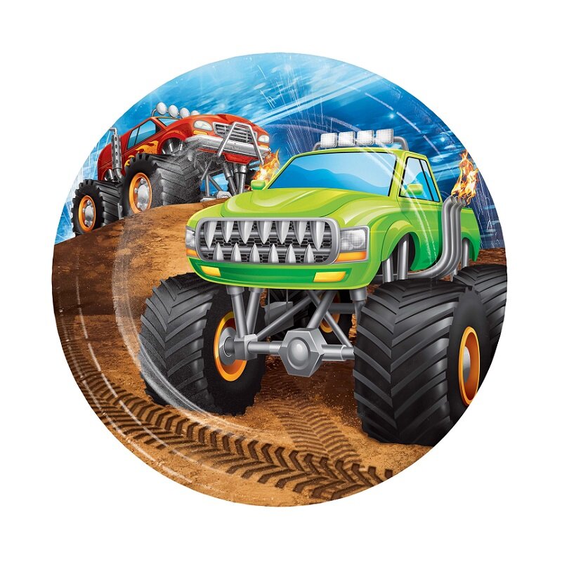 Monster Truck - Bordjes 18 cm, 8 stuks