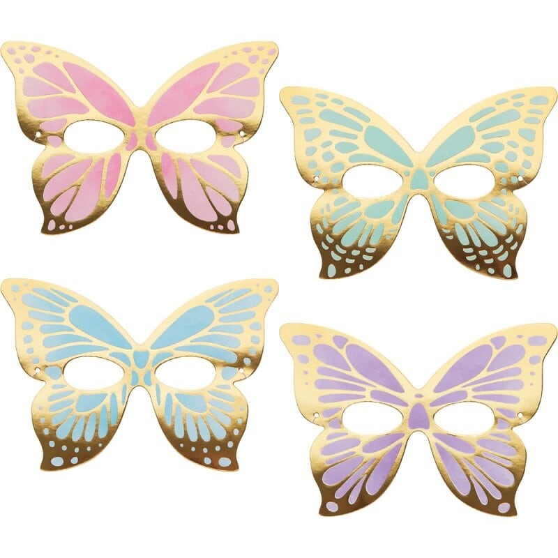 Glinsterende Vlinder - Maskers 8 stuks