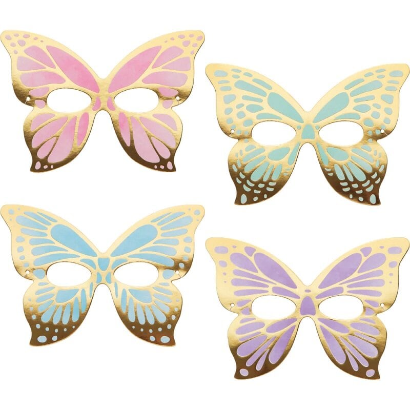 Glinsterende Vlinder - Maskers 8 stuks