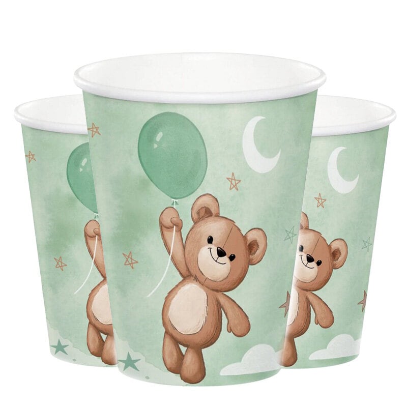 Teddybeer Babyshower - Bekers 8 stuks