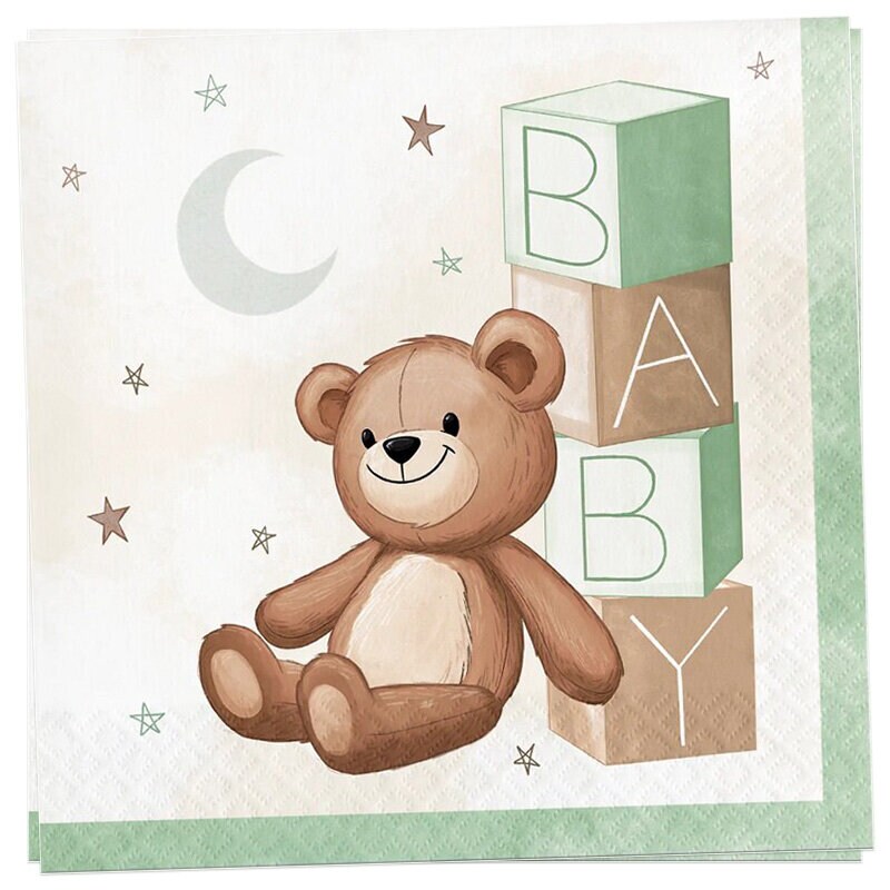 Teddybeer Babyshower - Servetten 16 stuks