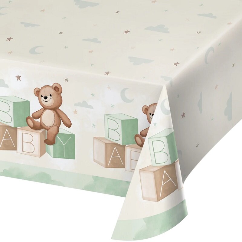 Teddybeer Babyshower - Papieren Tafelkleed 137 x 259 cm