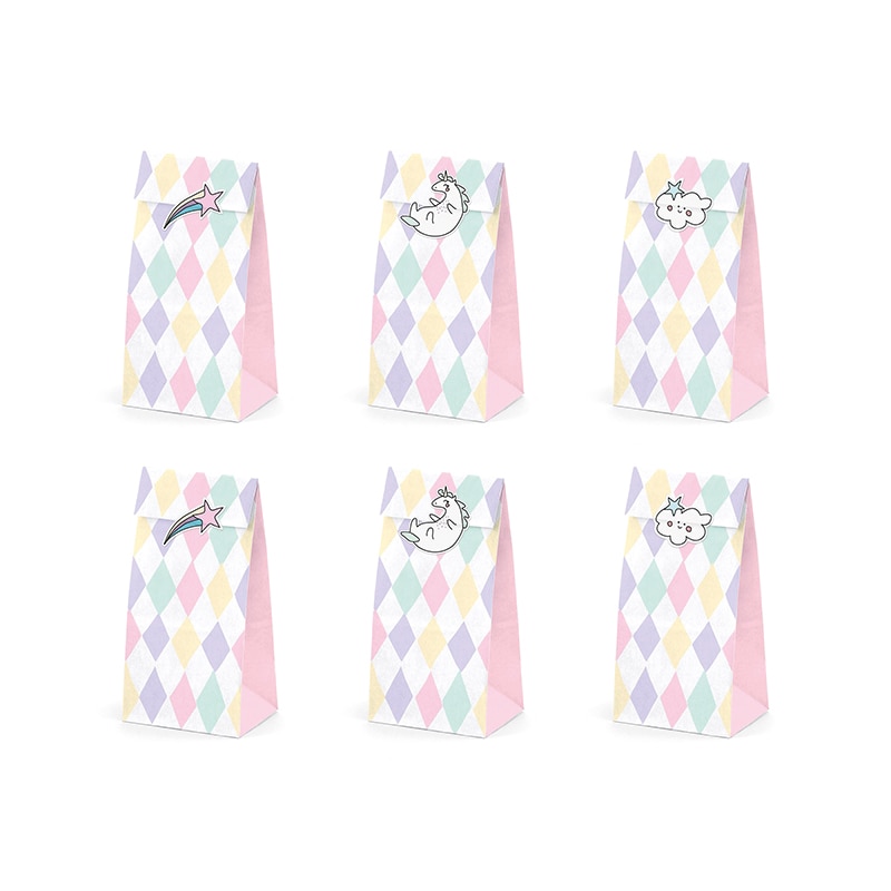 Unicorn - Uitdeelzakjes met stickers 6 stuks