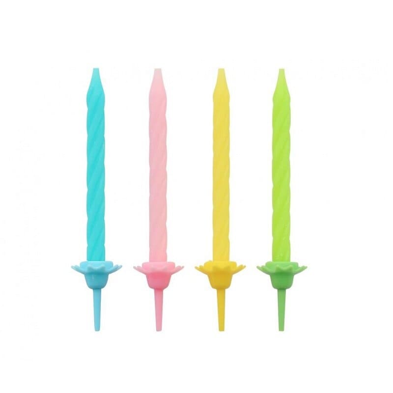 Taartkaarsen Regenboogkleuren 24 stuks
