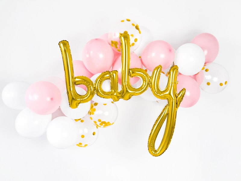 Folieballon Baby in goud 75 cm