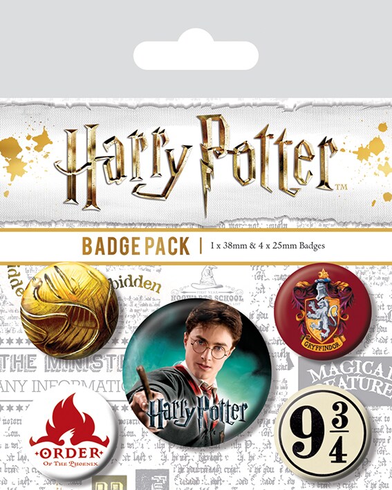 Harry Potter - Buttons Gryffindor 5 stuks