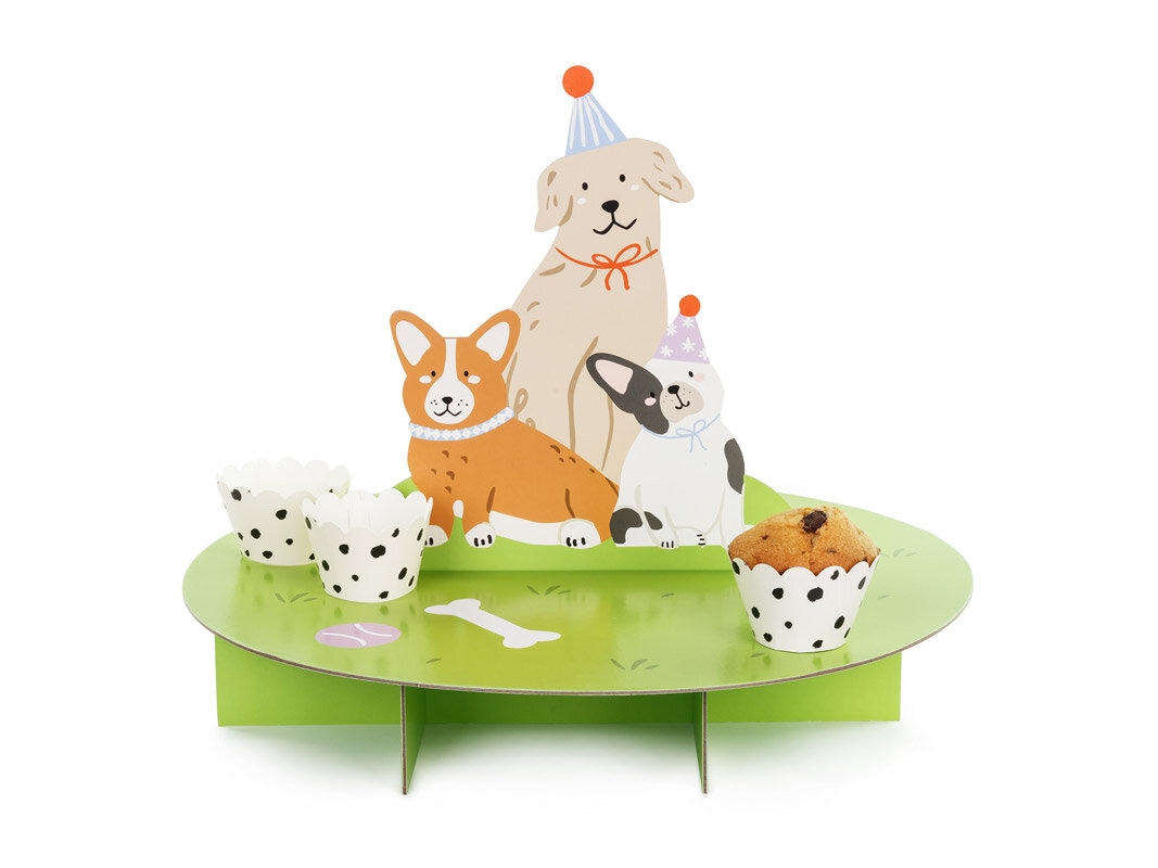 Cupcakestandaard met honden, 45 cm