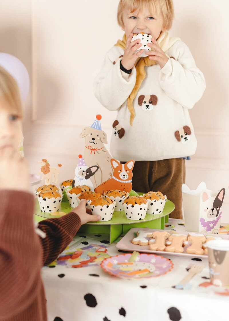 Cupcakestandaard met honden, 45 cm