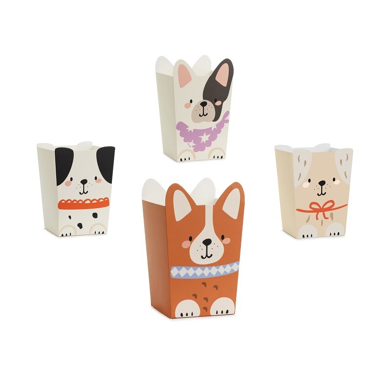 Popcornbakjes schattige honden 6 stuks