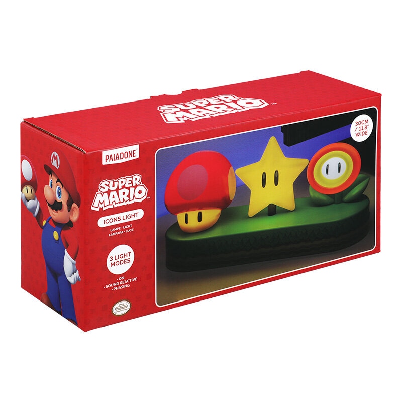 Super Mario™ lamp met iconische afbeeldingen, 30 cm