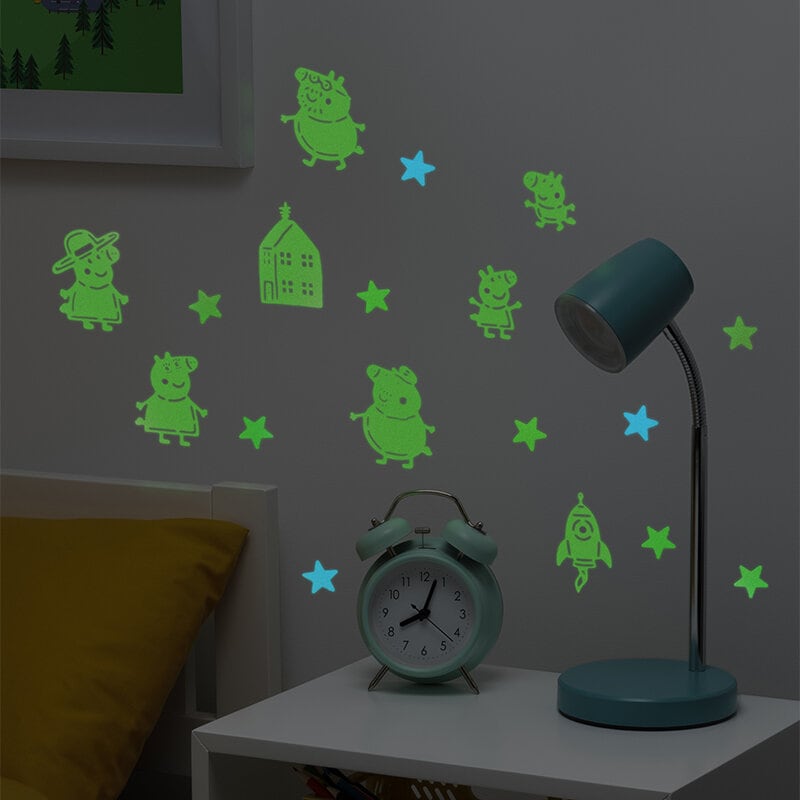 Peppa Pig Muurdecoratie - Gloeien in het donker (208 stuks)
