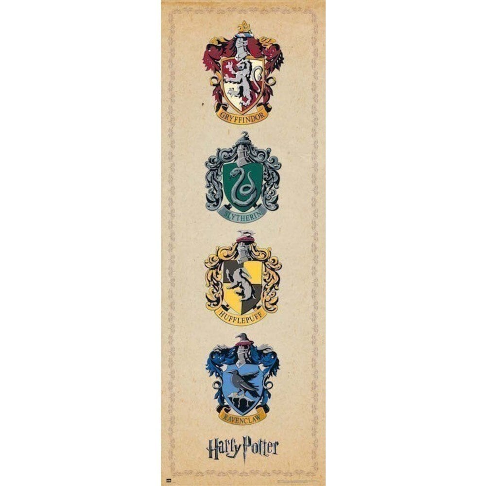 Deurposter - Harry Potter House Crests 53 x 158 cm