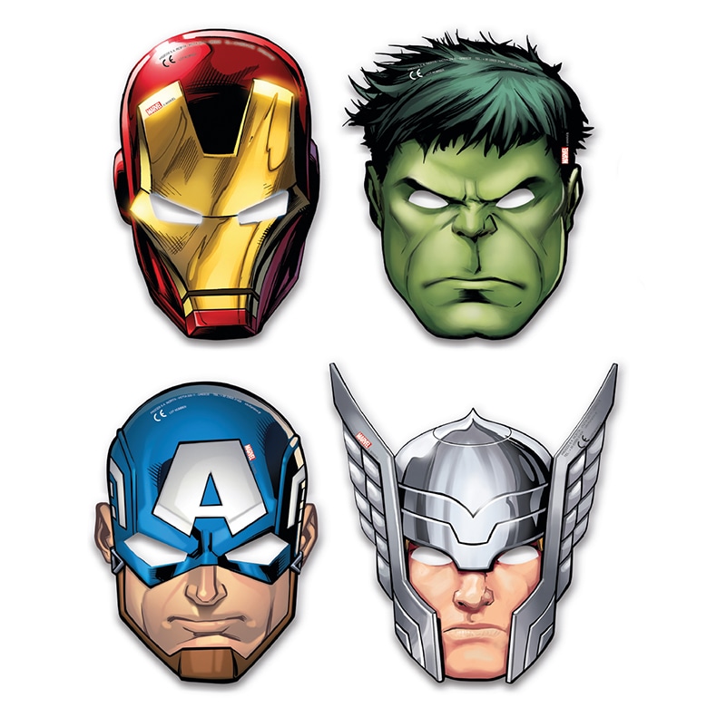 Mighty Avengers - Maskers 6 stuks