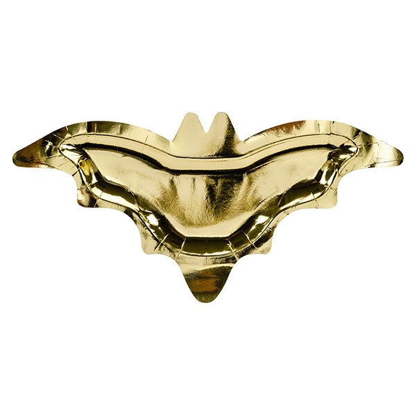 Bordjes Vleermuizen in goud 6 stuks