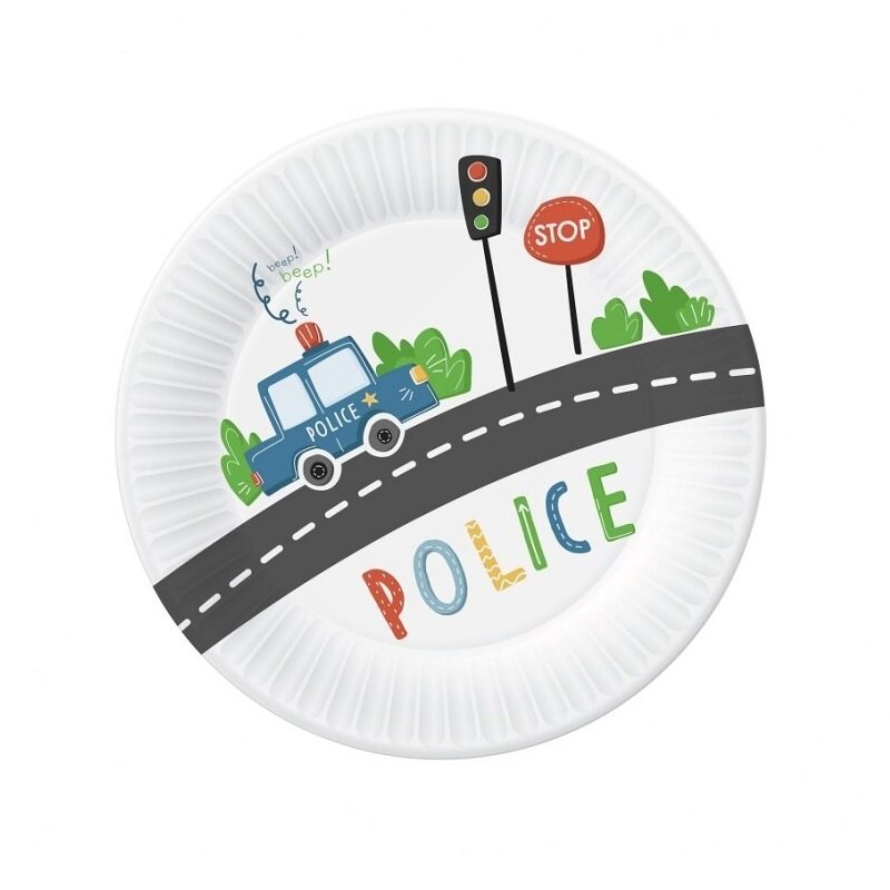 Politie - Bordjes 18 cm, 6 stuks