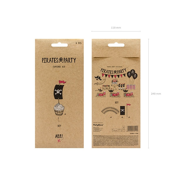 Cupcake Kit Piraten 6 stuks