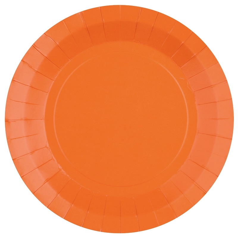 Papieren borden 22,5 cm - Oranje 10 stuks