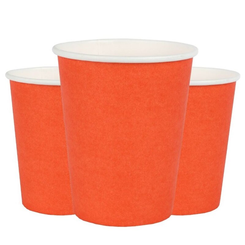 Bekers 250 ml - Oranje 10-pack
