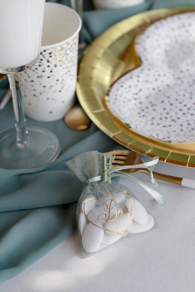 Baby Boy - Organza zakjes 6 stuks