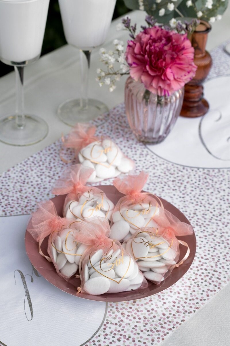 Baby Girl - Organza zakjes 6 stuks