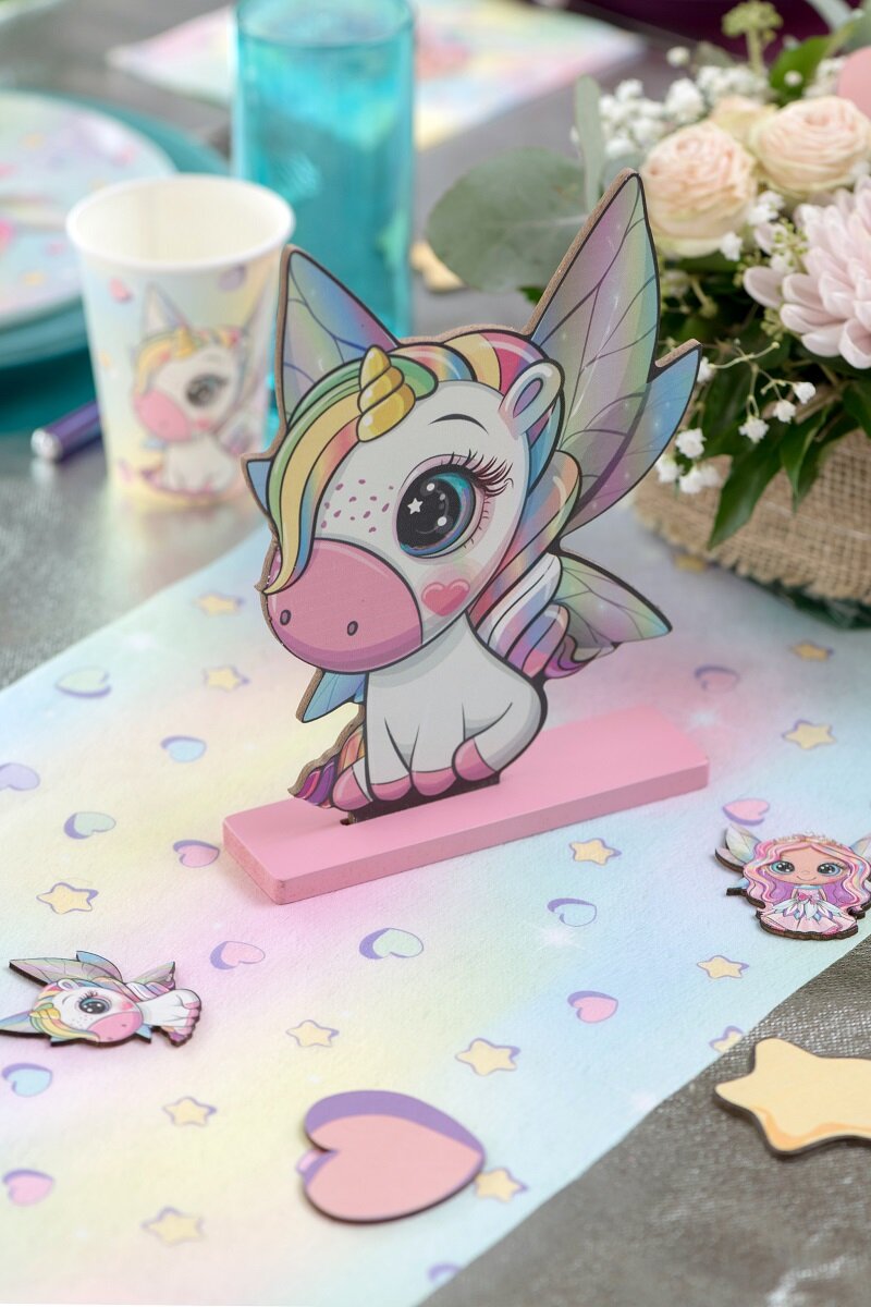 Unicorn Fairy - Tafeldecoratie van hout 20 cm