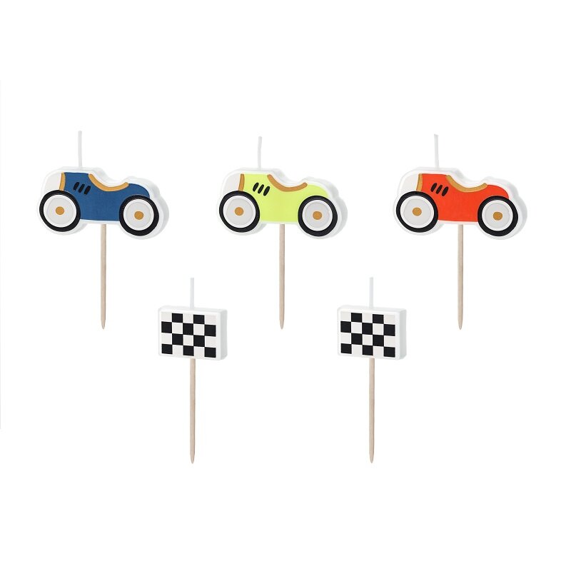 Racer Car - Taartkaarsjes 5 stuks