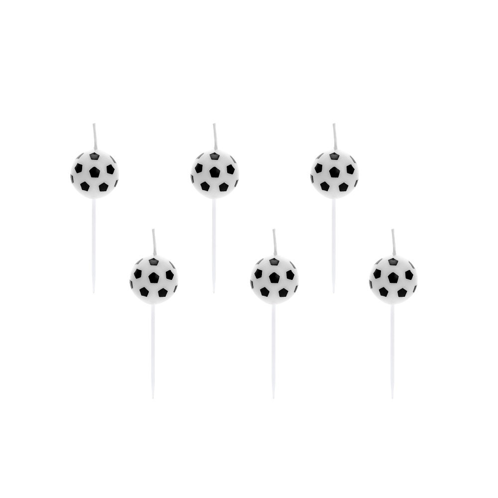 Taartkaarsjes - Voetballen 6 stuks