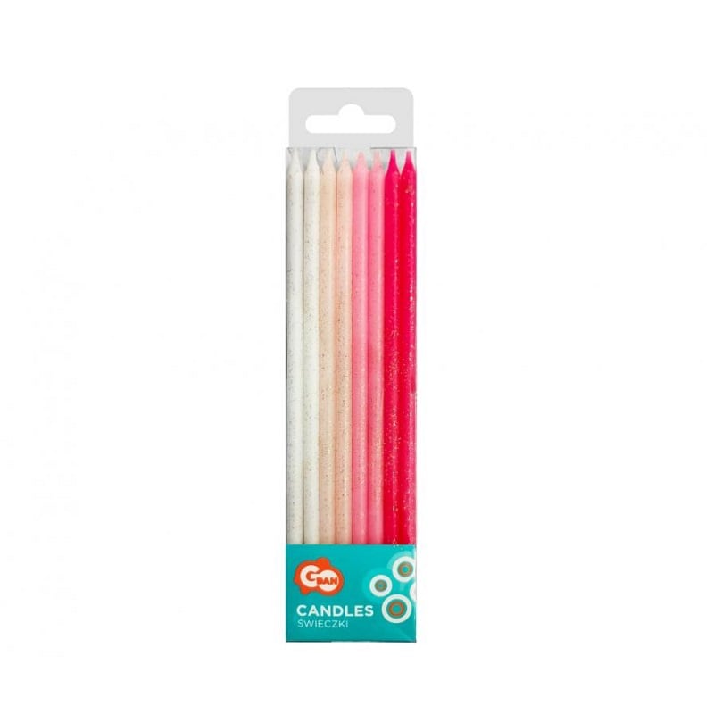 Glinsterende taartkaarsen - Roze mix 24 stuks