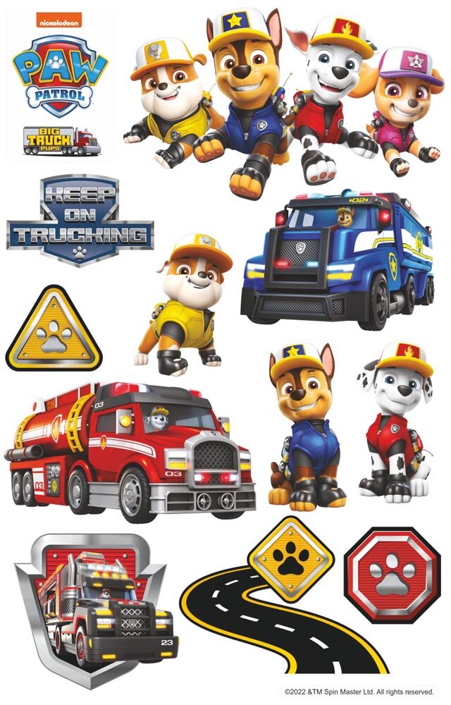 Paw Patrol muurstickers - Reddingsvoertuigen