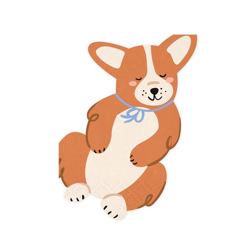 Servetten Corgi-hond 12-pack
