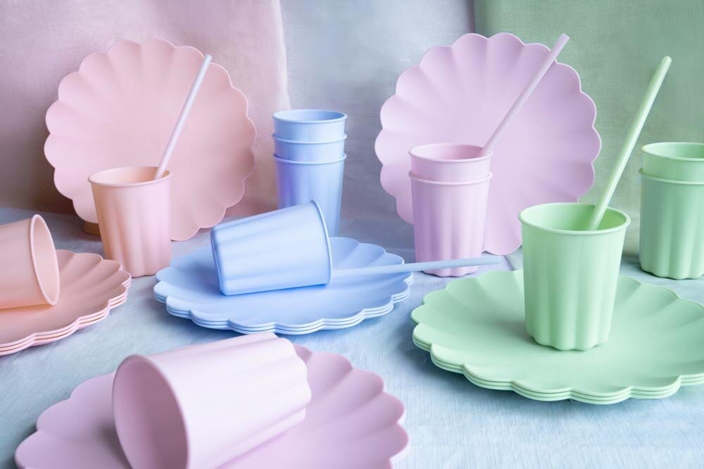 Plastic Bekers, Pastelblauw 220 ml 4 stuks