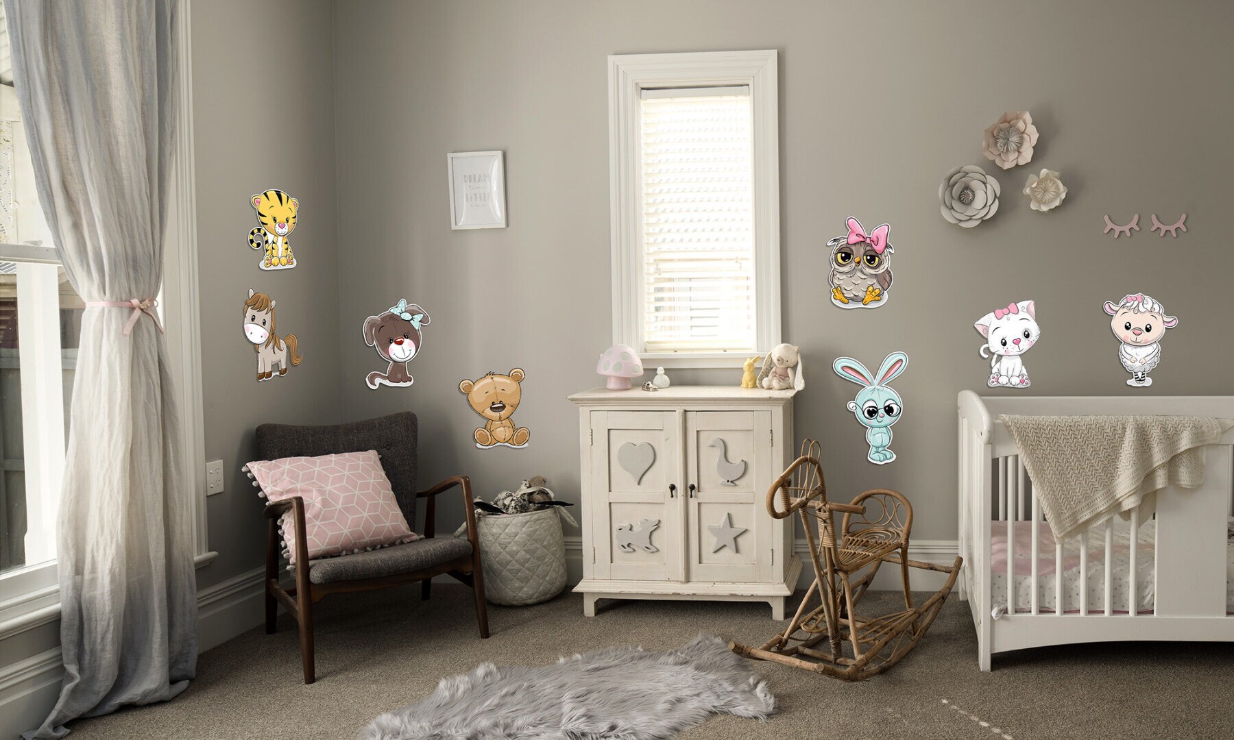 Giraffe muurdecoratie voor de kinderkamer - 3D