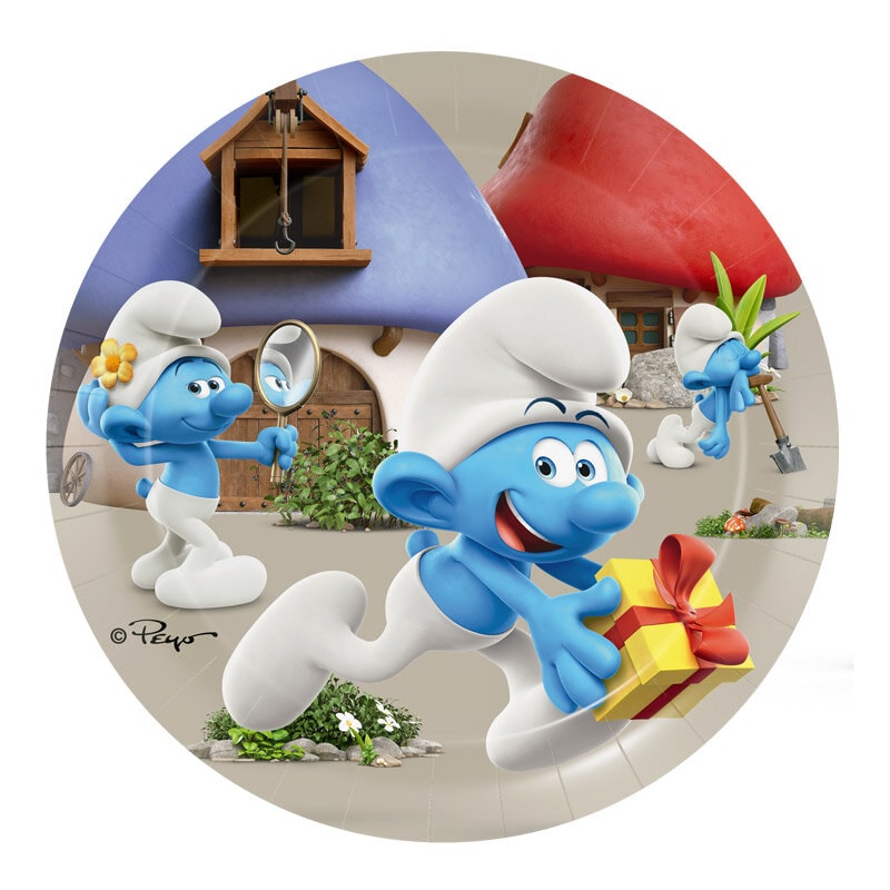 Smurfen - Bordjes, 18 cm 8 stuks