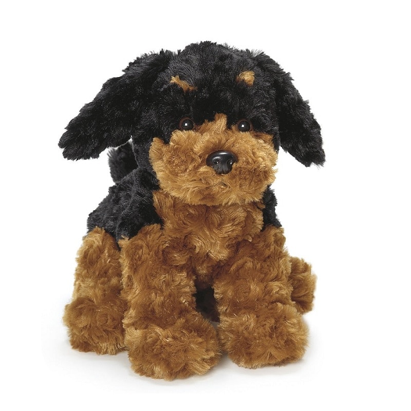 Pluche Knuffel - Zwarte en bruine hond